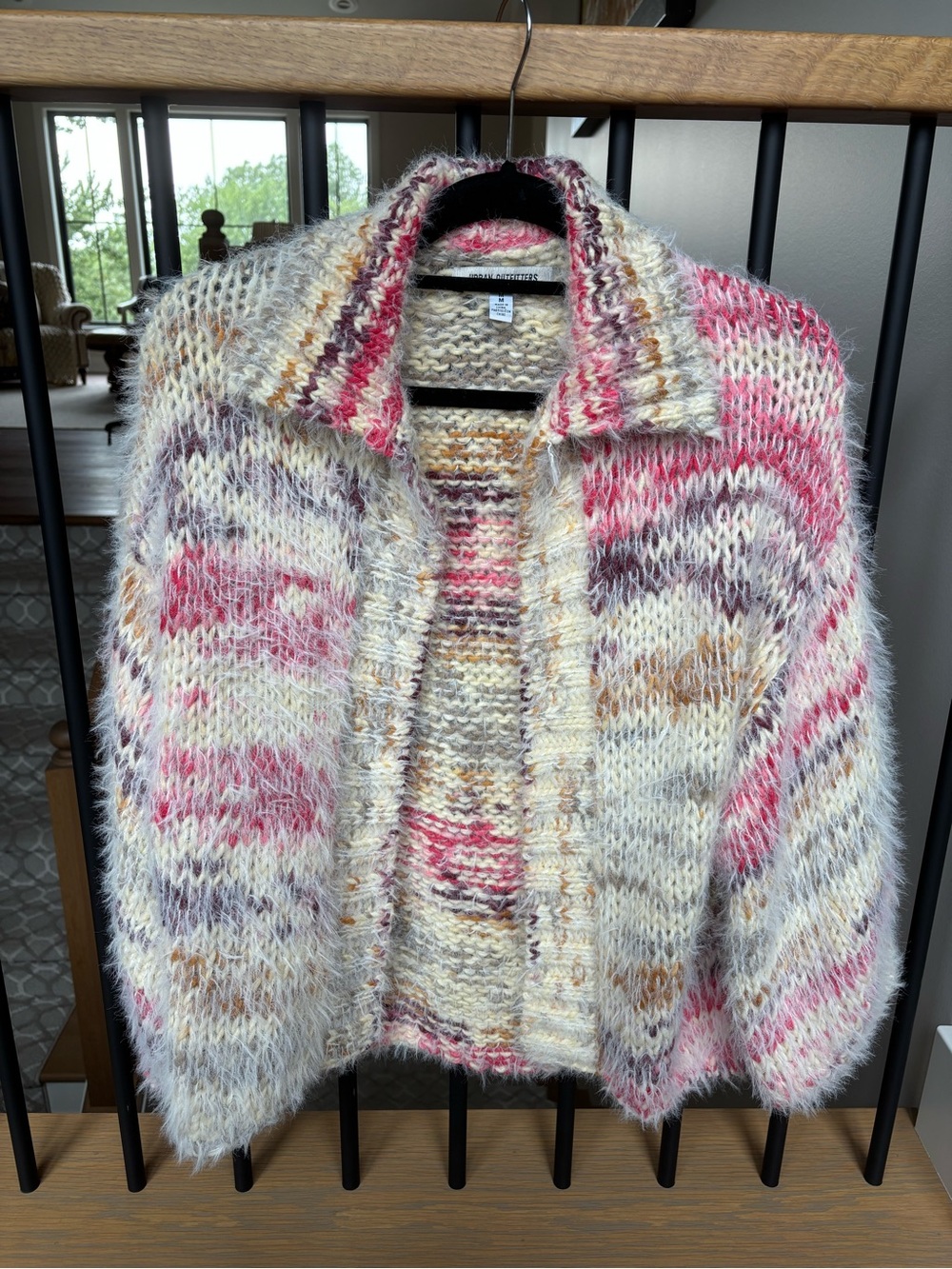 Urban Outfitters Brushed Knit Multi-Colored Open Front Cardigan Sweater
